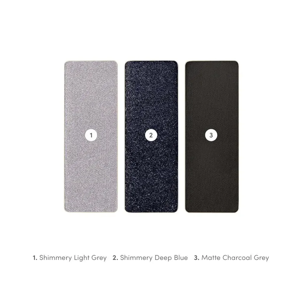 Jane Iredale PurePressed Eye Shadow Triple – Blue Hour – Grey Deep Blue Charcoal